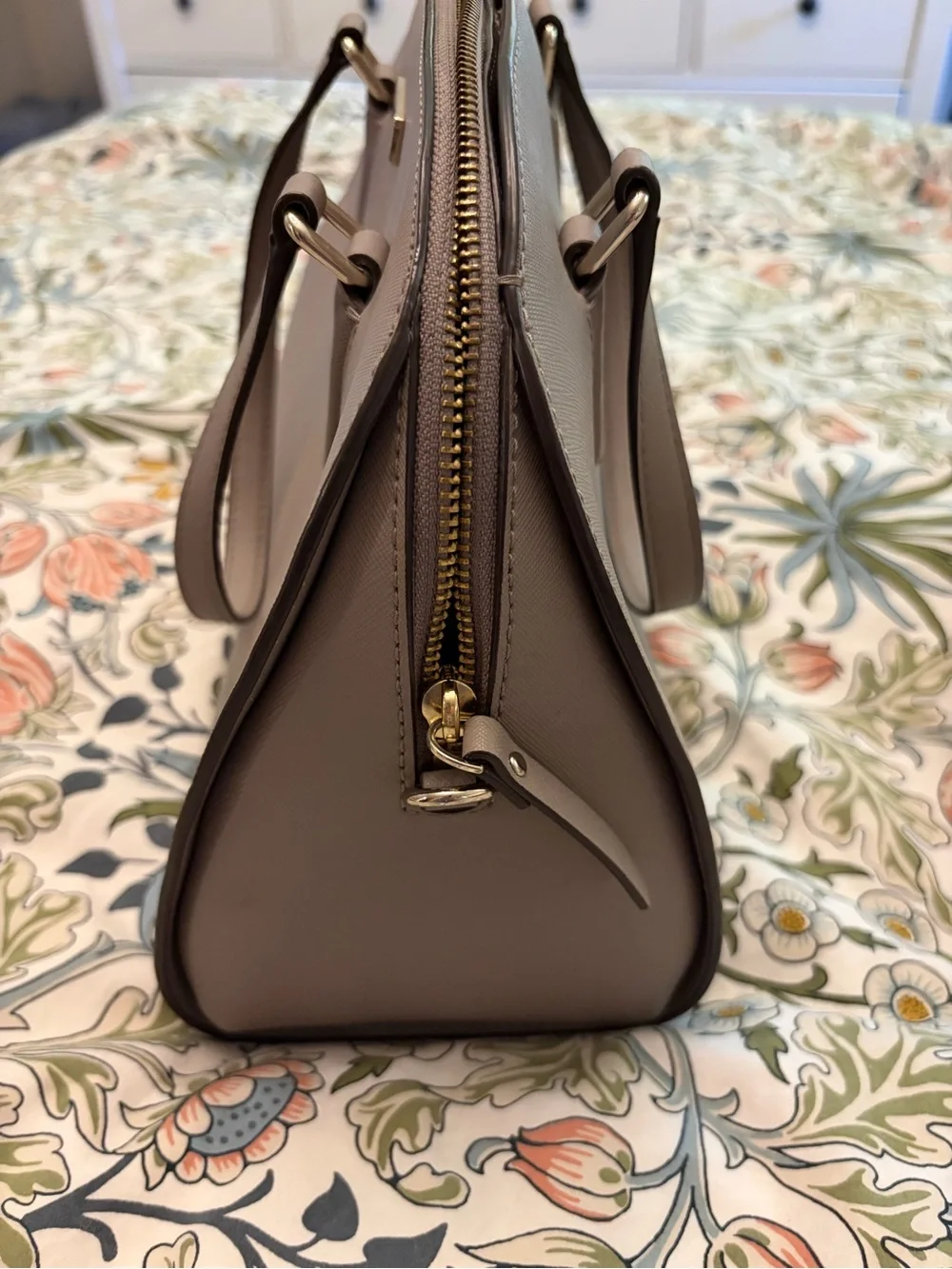 kate spade taupe dome satchel handbag